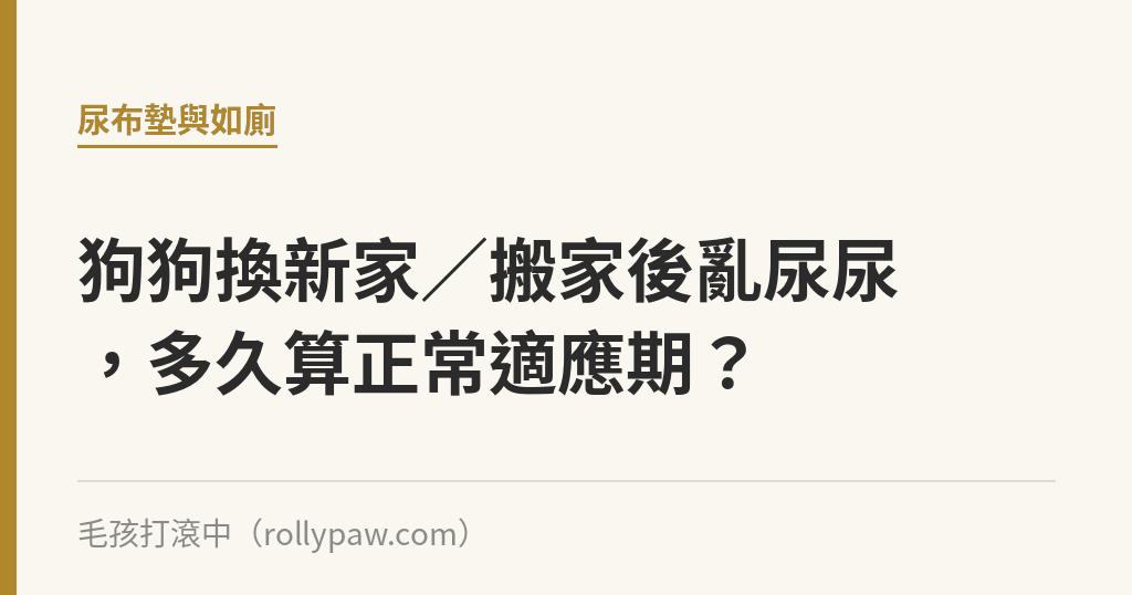 狗狗換新家／搬家後亂尿尿，多久算正常適應期？｜毛孩打滾中
