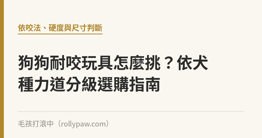 狗狗耐咬玩具怎麼挑？依犬種力道分級選購指南｜毛孩打滾中