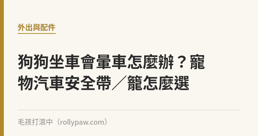 狗狗坐車會暈車怎麼辦？寵物汽車安全帶／籠怎麼選｜毛孩打滾中