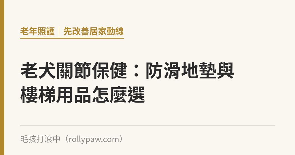 老犬關節保健：防滑地墊與樓梯用品怎麼選｜毛孩打滾中